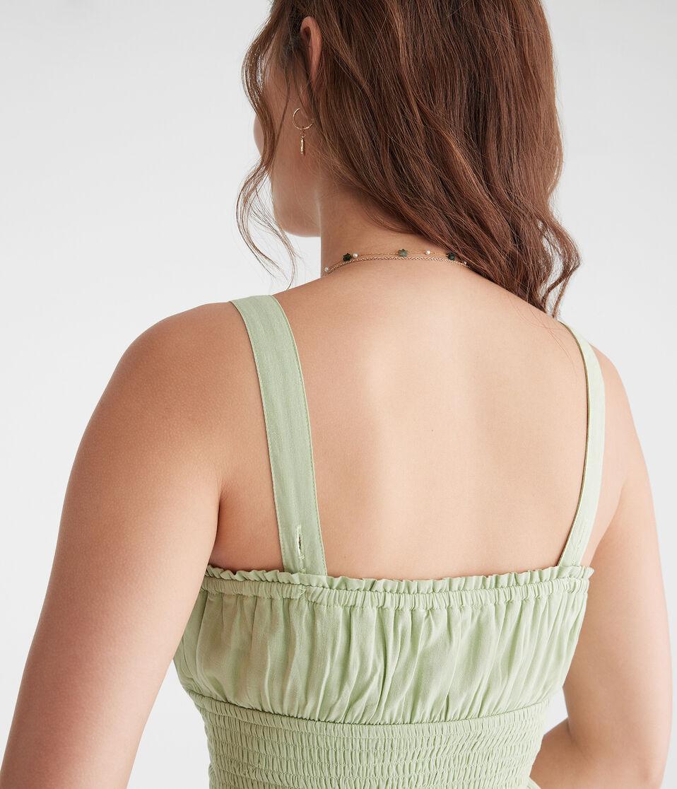 Aéropostale Solid Strapless Fit & Flare Tube Dress Prairie Green