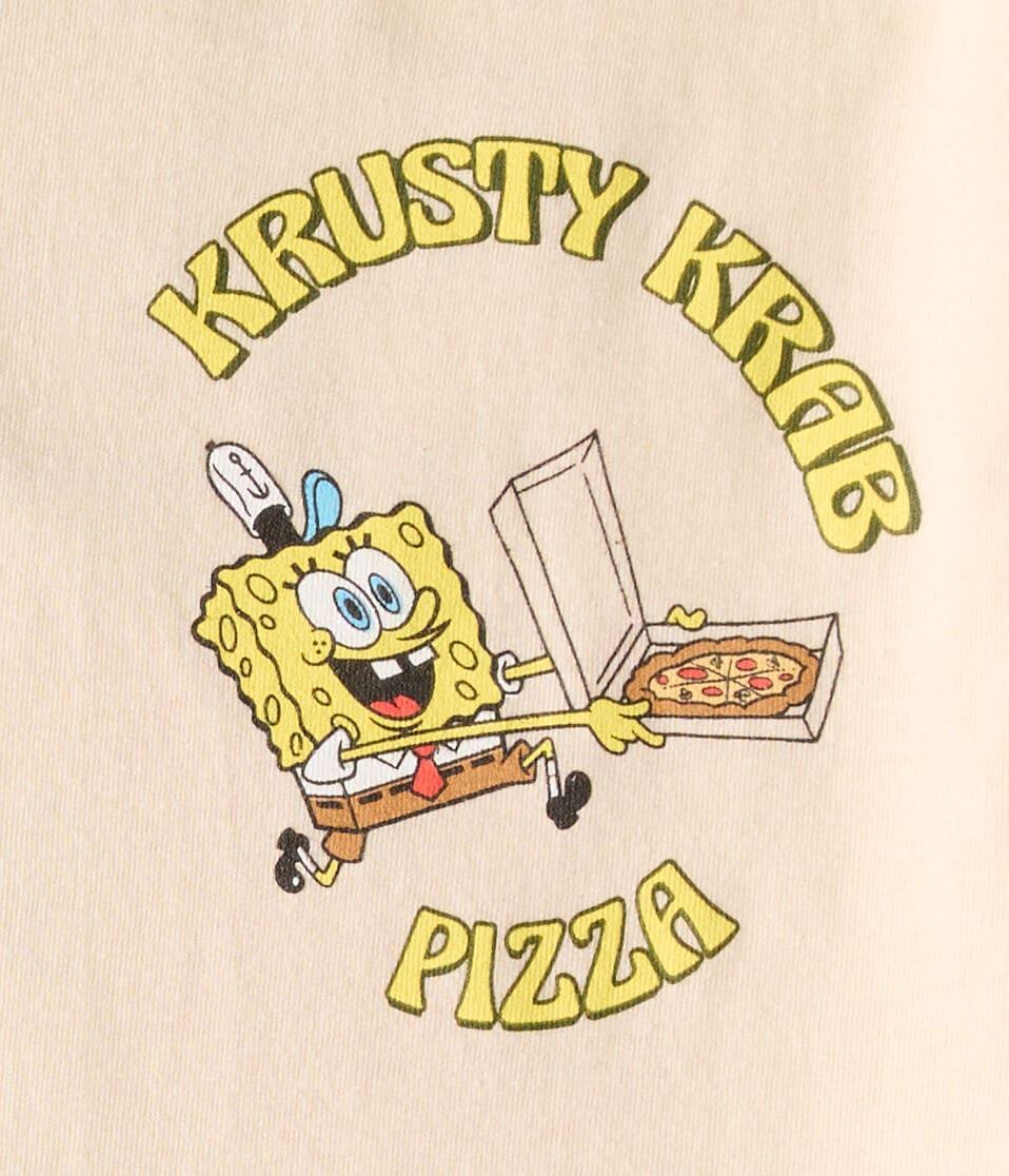 Aéropostale SpongeBob Krusty Krab Pizza Relaxed Graphic Tee Beige