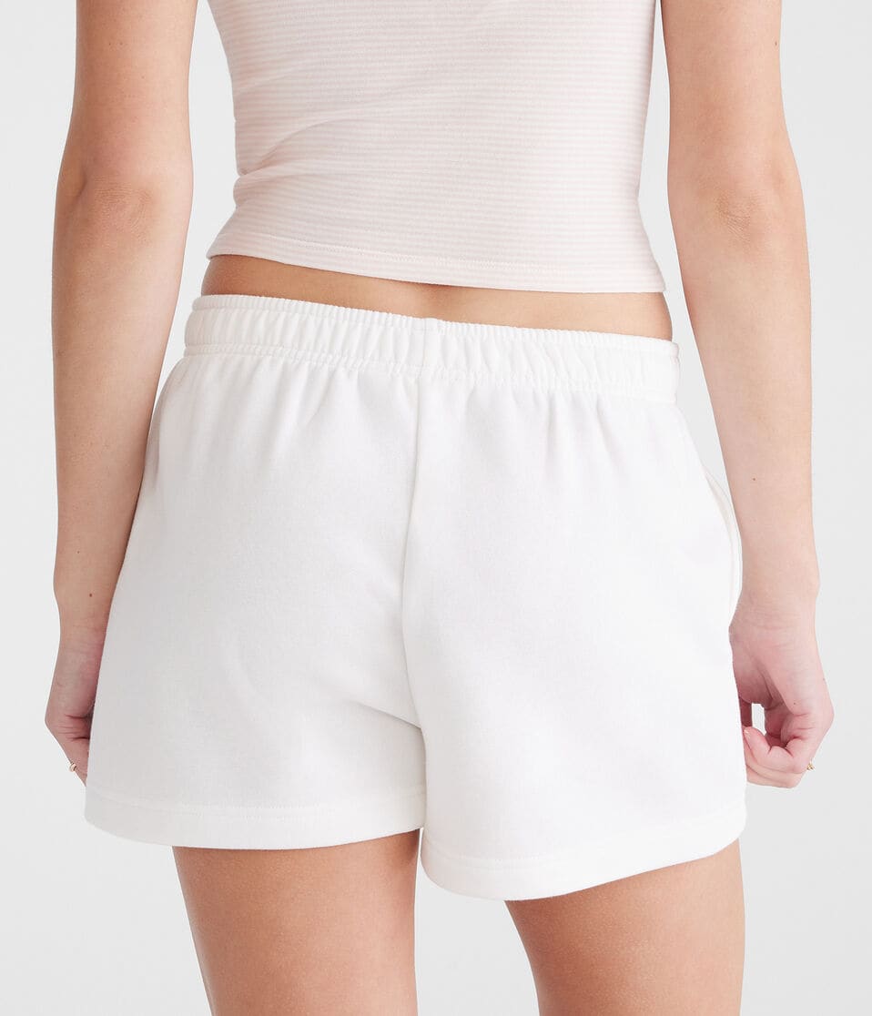 Aéropostale Sunkissed High-Rise Fleece Shorts Gardenia