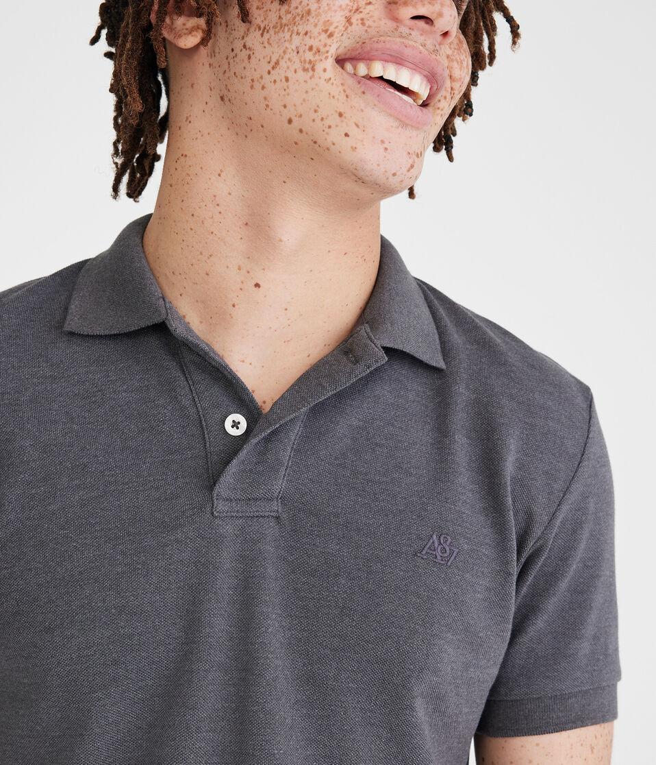 Aéropostale Tonal A87 Logo Piqué Polo Charcoal Heather Grey