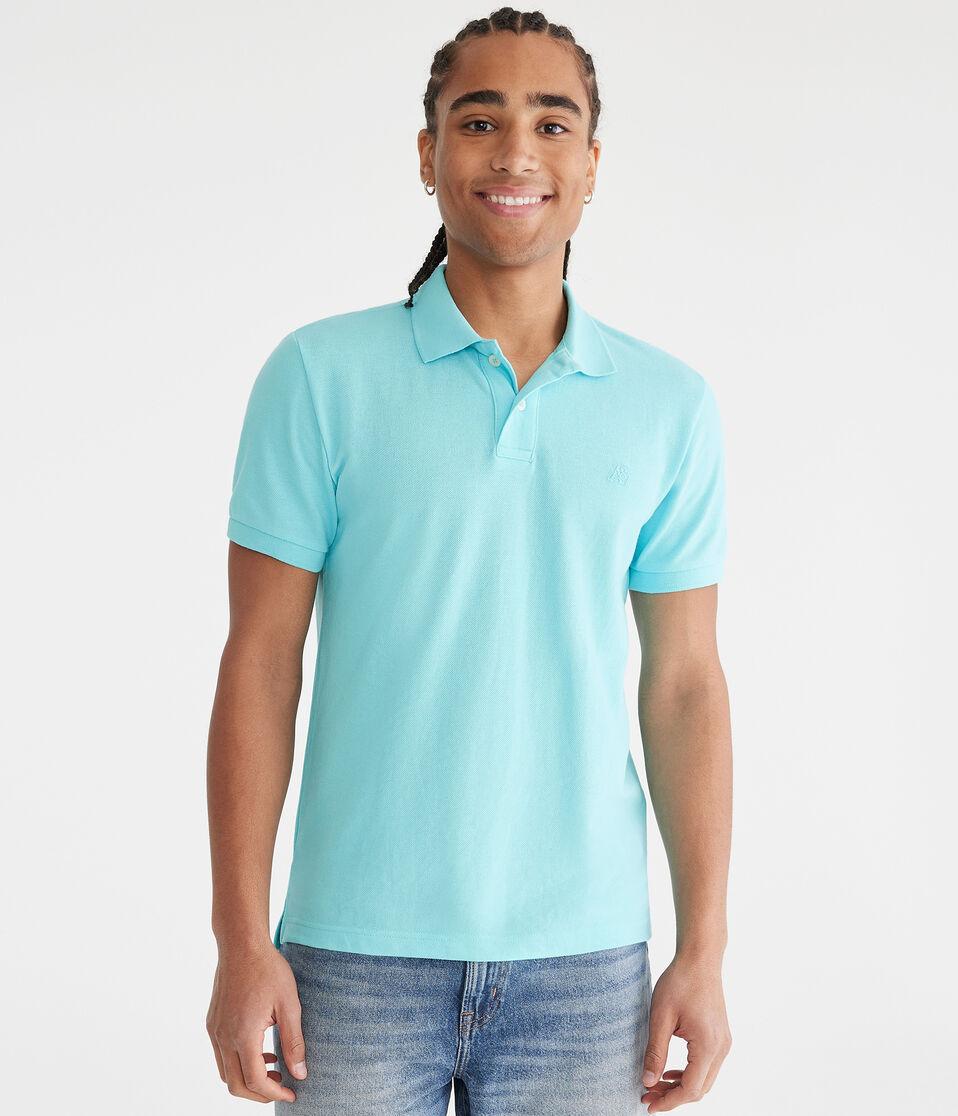Aéropostale Tonal A87 Logo Piqué Polo Turquoise Delight