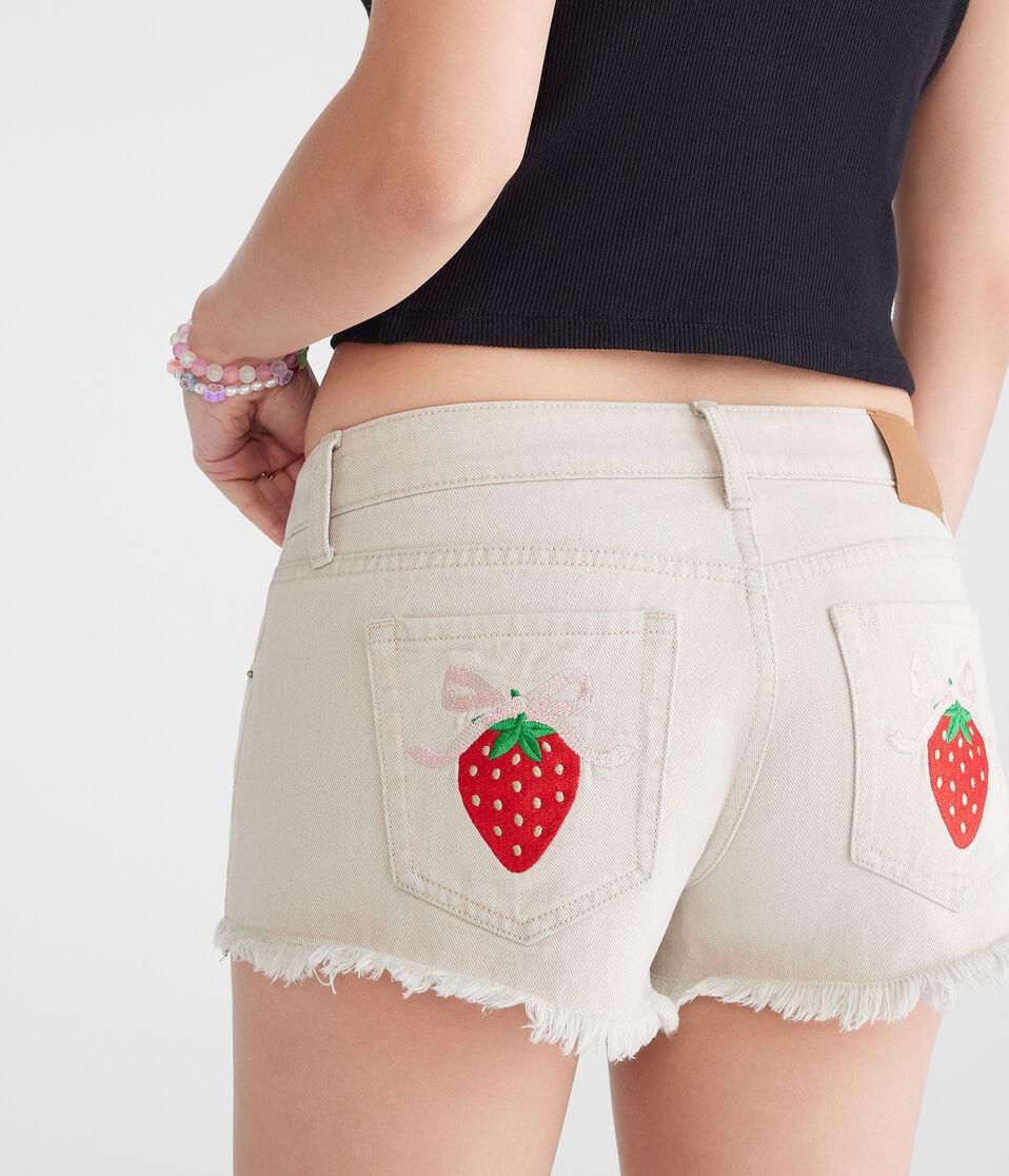 aéropostale Vintage Low-Rise Denim Shorty Shorts grey wash