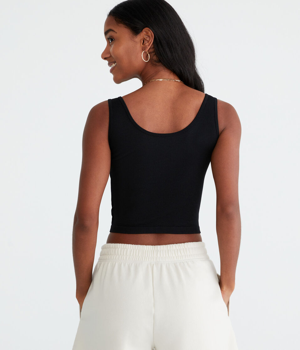 Aéropostale Wear 3 Ways Seamless Cropped Tank Black Fox