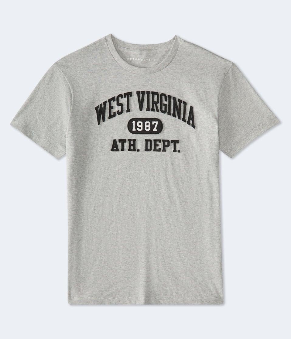 Aéropostale West Virginia 1987 Appliqué Graphic Tee Light Heather Grey