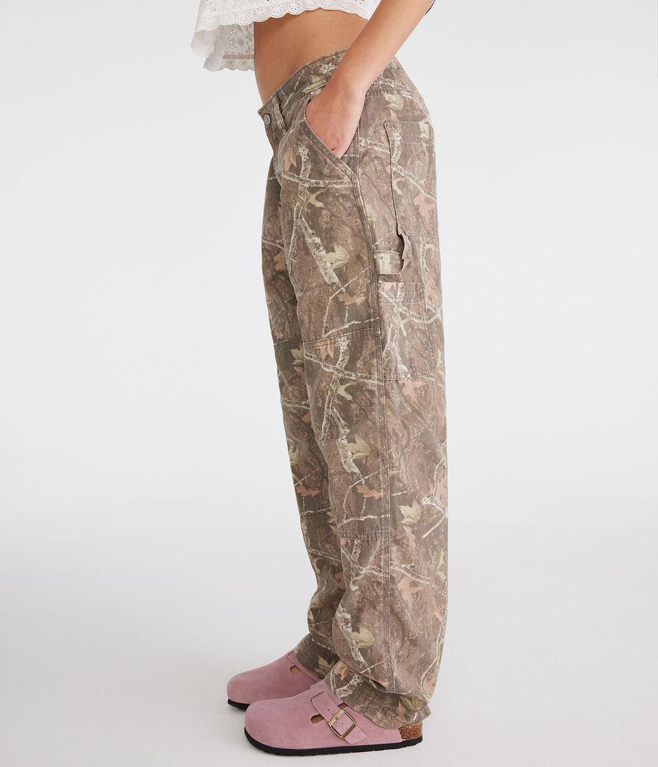 Aéropostale Wilderness Print Carpenter Pants Camo Brown