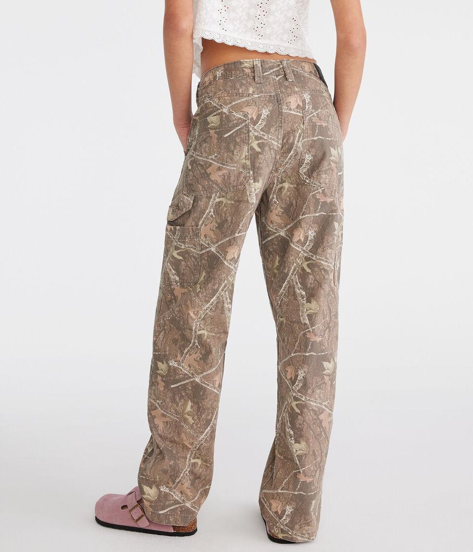 Aéropostale Wilderness Print Carpenter Pants Camo Brown