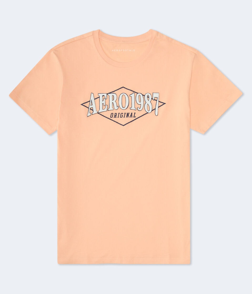 aéropostale Aero 1987 Diamond Appliqué Graphic Tee sweet melon