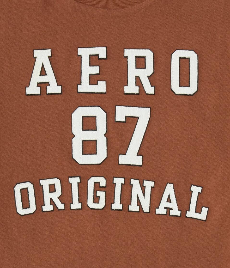 Aéropostale Aero 87 Original Appliqué Graphic Tee Medium Brown
