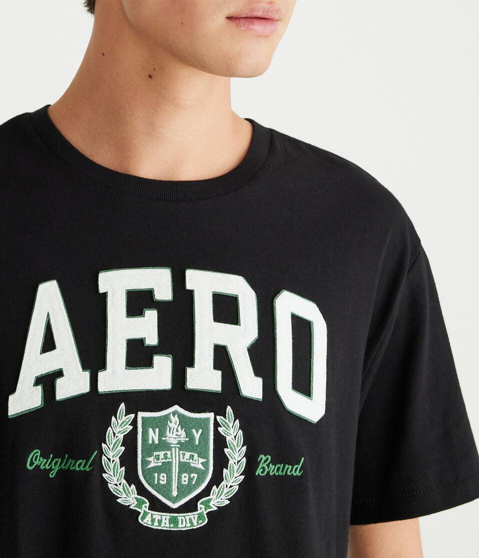 Aéropostale Aero Athletic Crest Appliqué Graphic Tee Black Fox