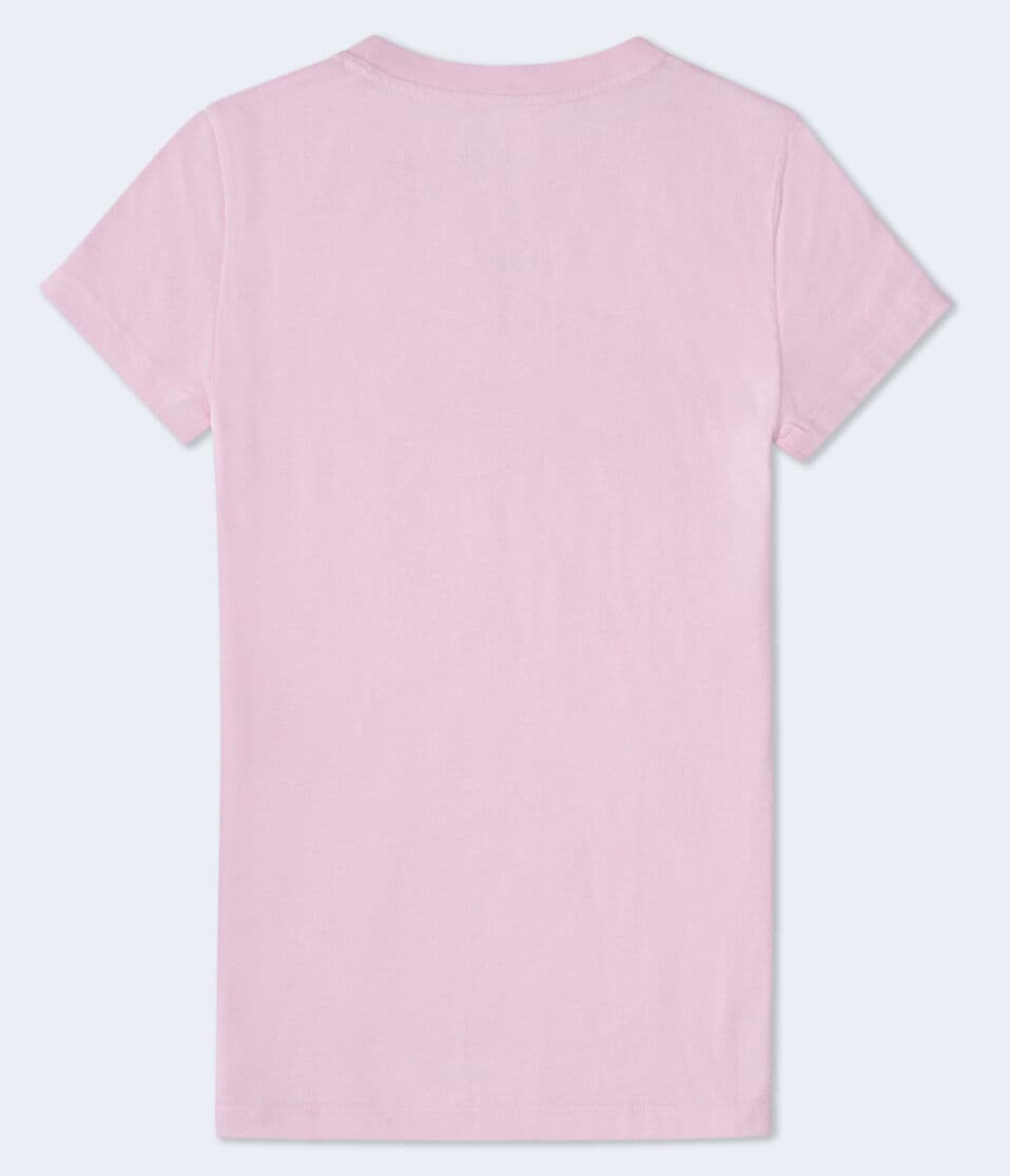 Aéropostale Aero Butterfly Flocked Graphic Tee Fiesta Pink