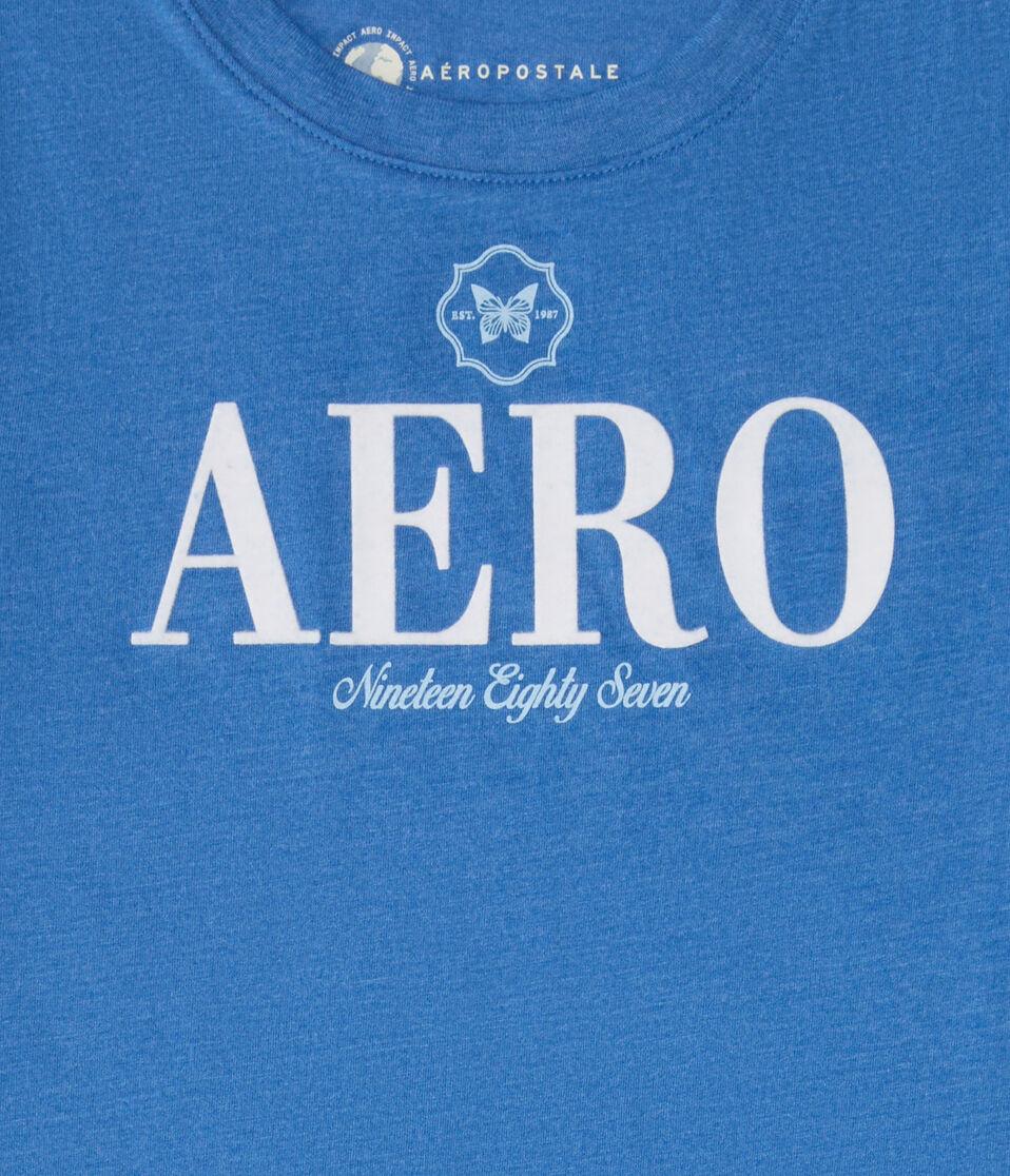 Aéropostale Aero Butterfly Flocked Graphic Tee Lyric Blue