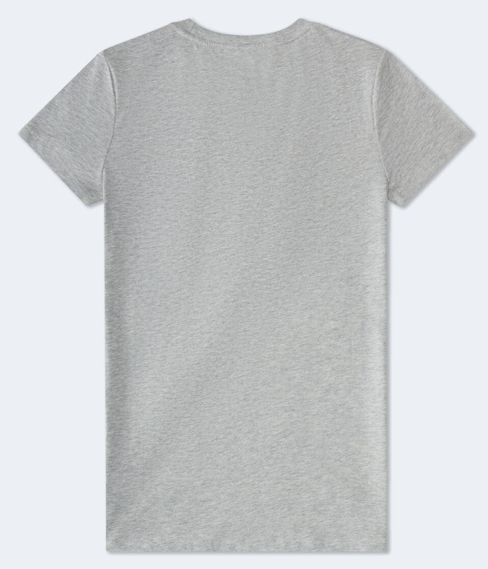 Aéropostale Aero Cowboy Hat Appliqué Graphic Tee Light Heather Grey