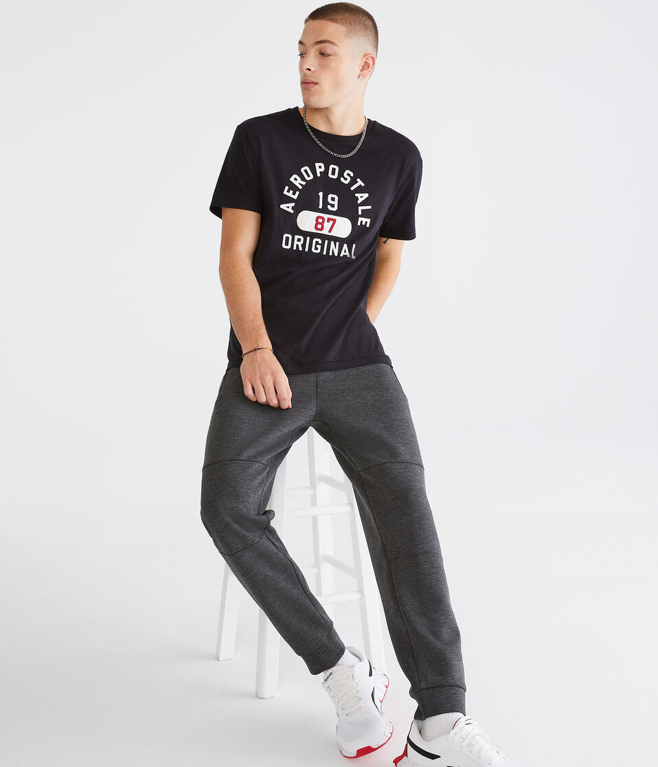 Aéropostale Aero MVMNT Tech Fleece Jogger Sweatpants Charcoal Heather Grey