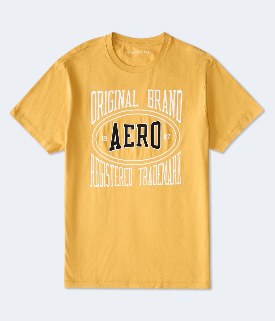 aéropostale Aero Original Brand Box Logo Graphic Tee golden glow