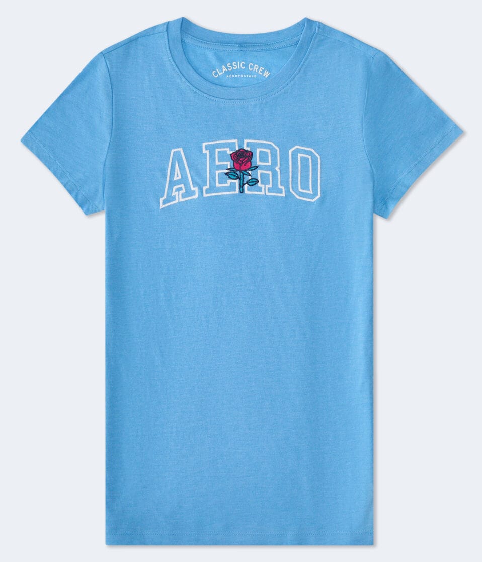 aéropostale Aero Rose Logo Graphic Tee blue eclipse
