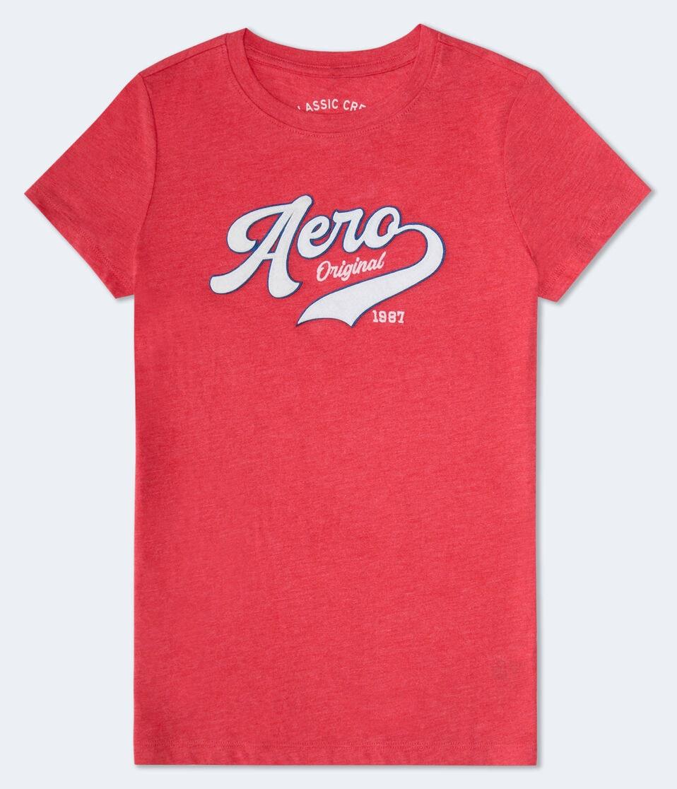 aéropostale Aero Script Appliqué Graphic Tee pointsettia