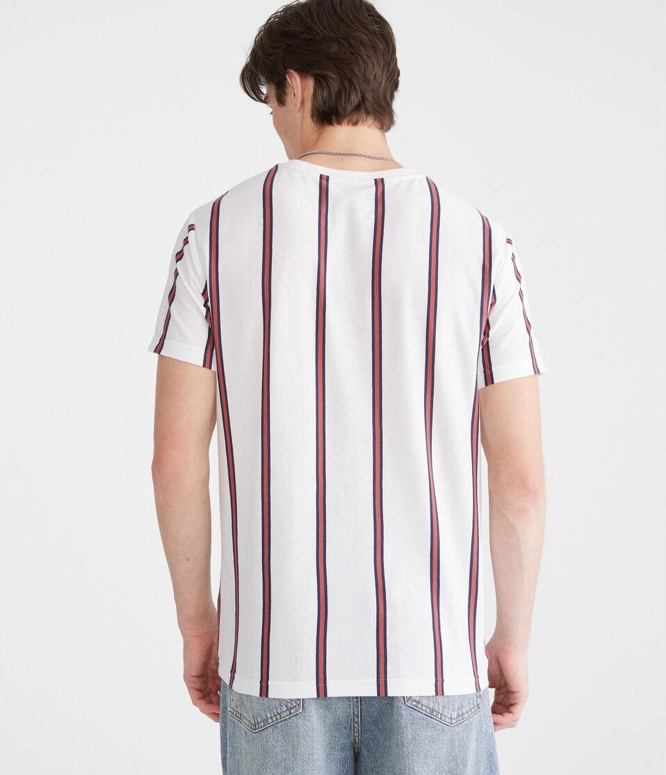 Aéropostale Aero Vertical Stripe Graphic Tee Bleach