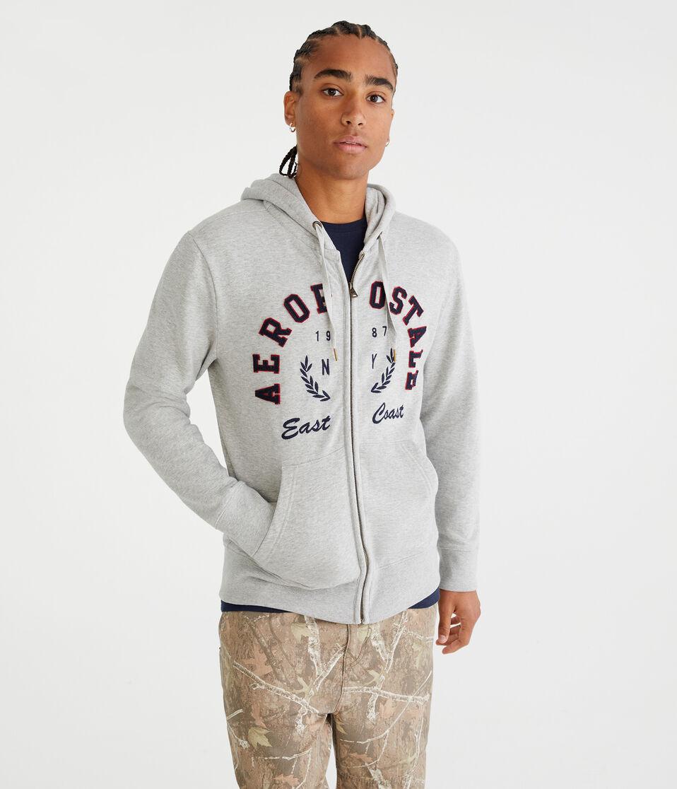 Aéropostale Aeropostale 1987 East Coast Full-Zip Hoodie Light Heather Grey