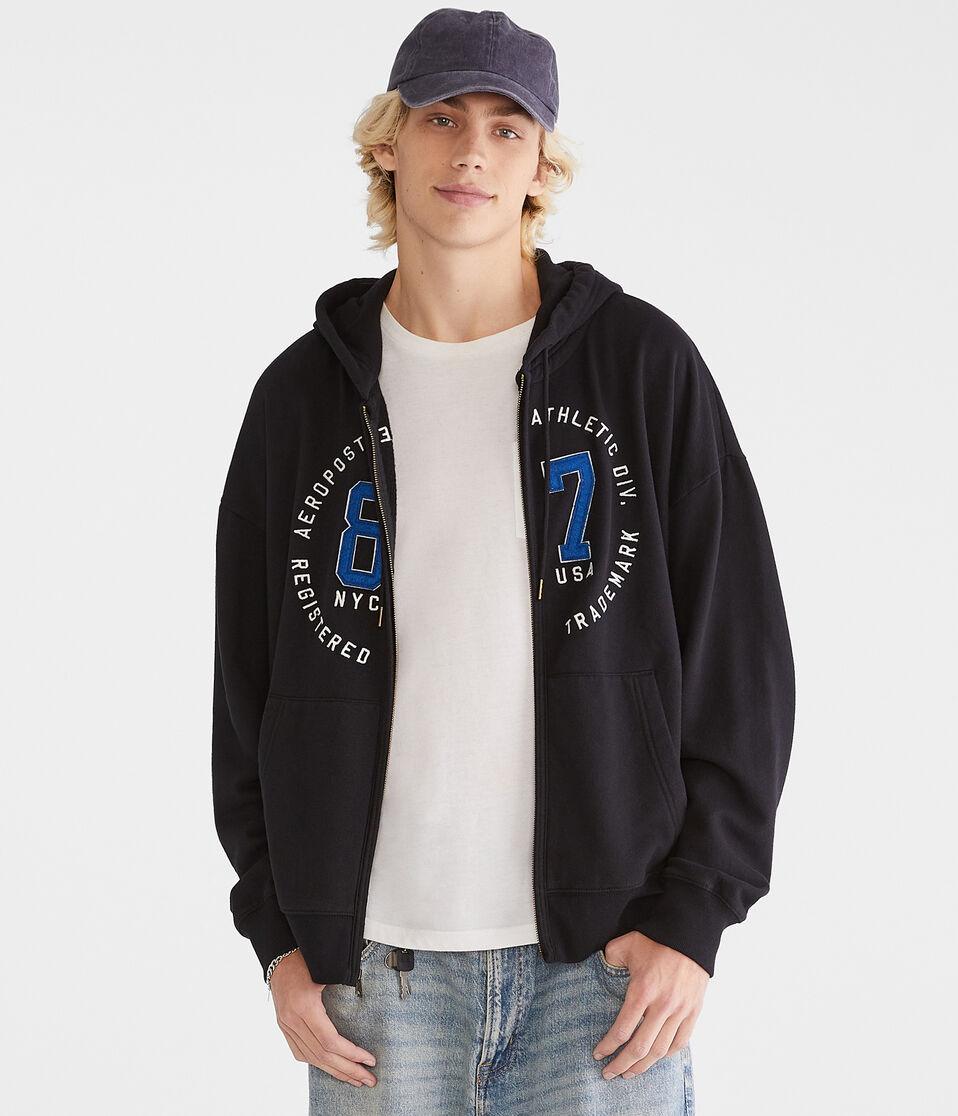 Aéropostale Aeropostale 87 Circle Full-Zip Hoodie Black Fox