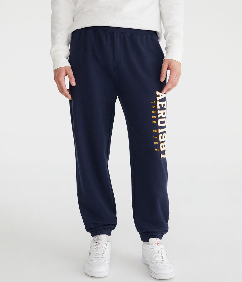 Aéropostale Aero 1987 Jogger Sweatpants Cadet Navy