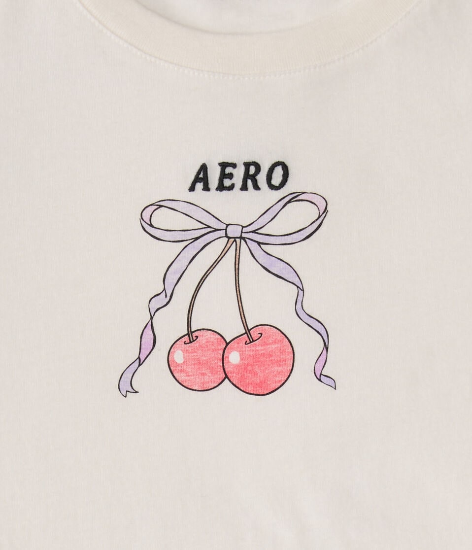 Aéropostale Aero Cherry Bow Graphic Tee Cream
