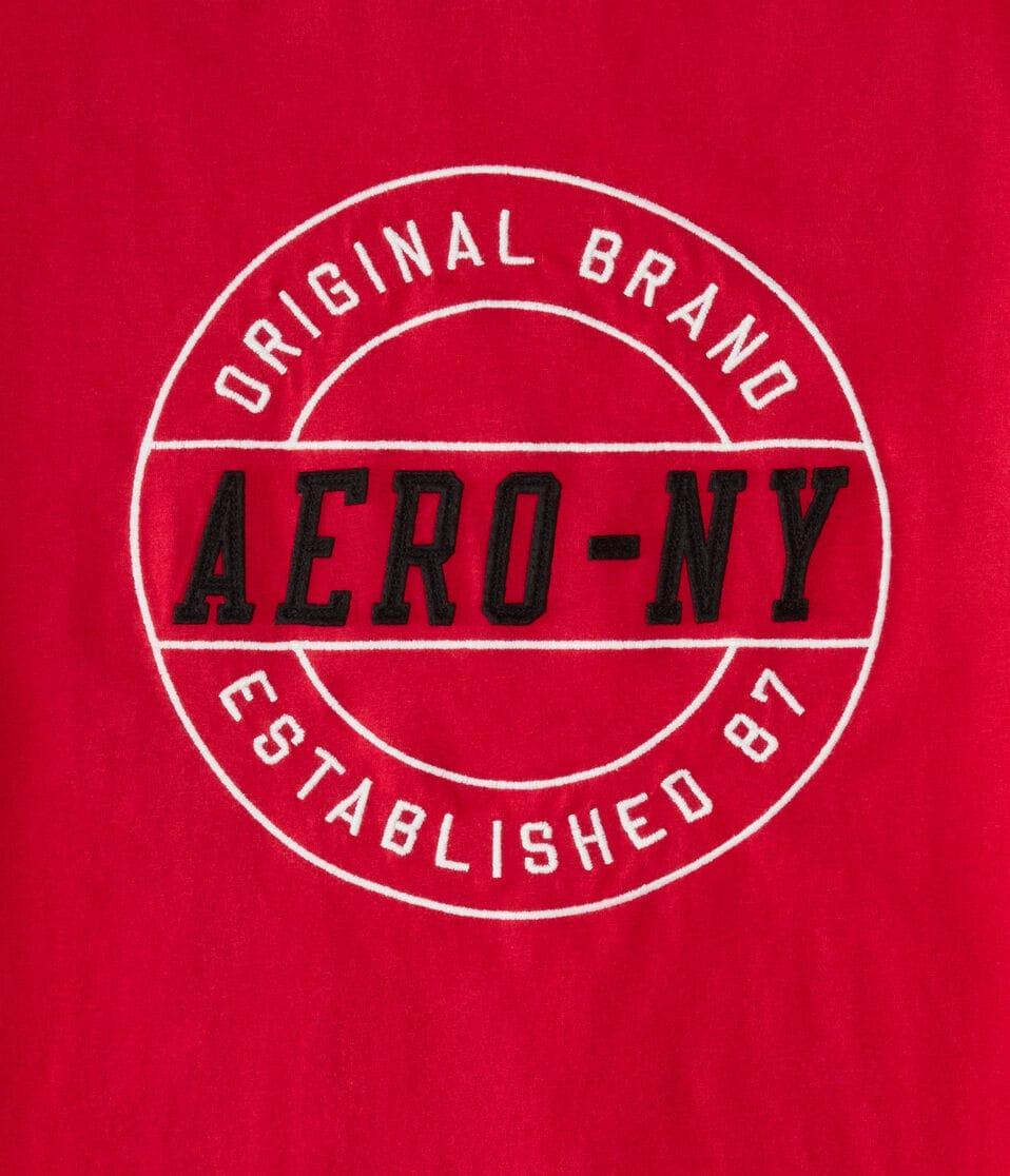 Aéropostale Aero NY Appliqué Graphic Tee Vinyl Red