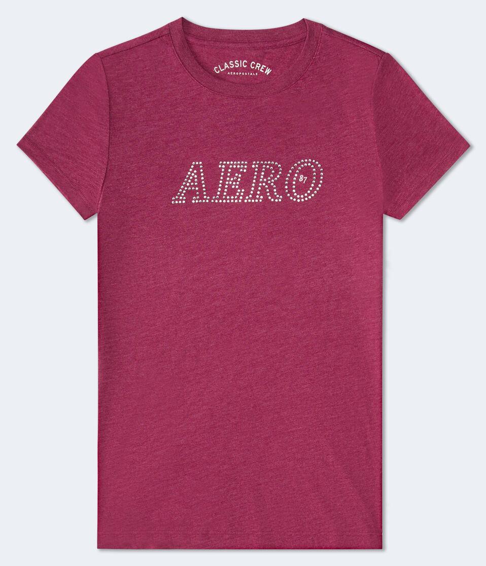 aéropostale Aero Rhinestone Graphic Tee plum