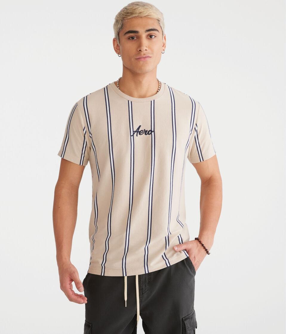 aéropostale Aero Vertical Stripe Graphic Tee straw