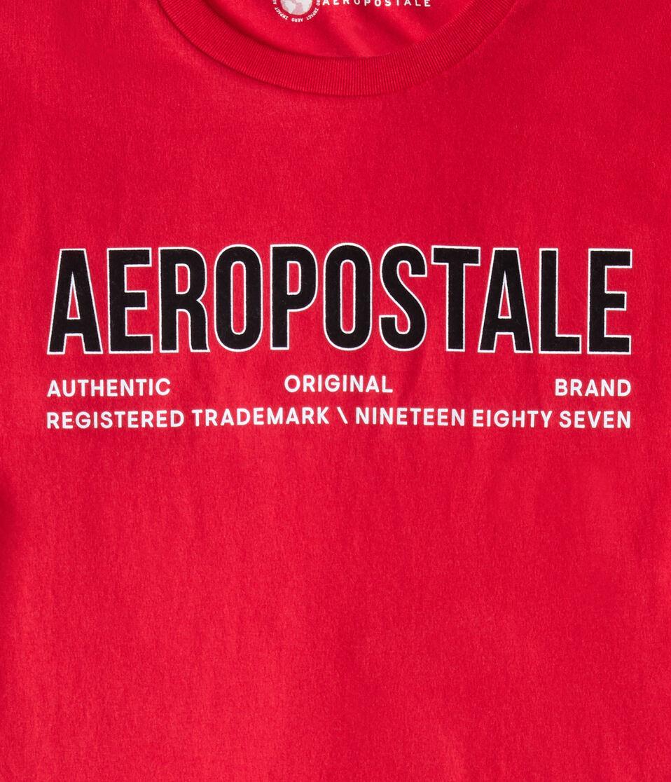 Aéropostale Aeropostale Authentic Logo Flocked Graphic Tee Vinyl Red
