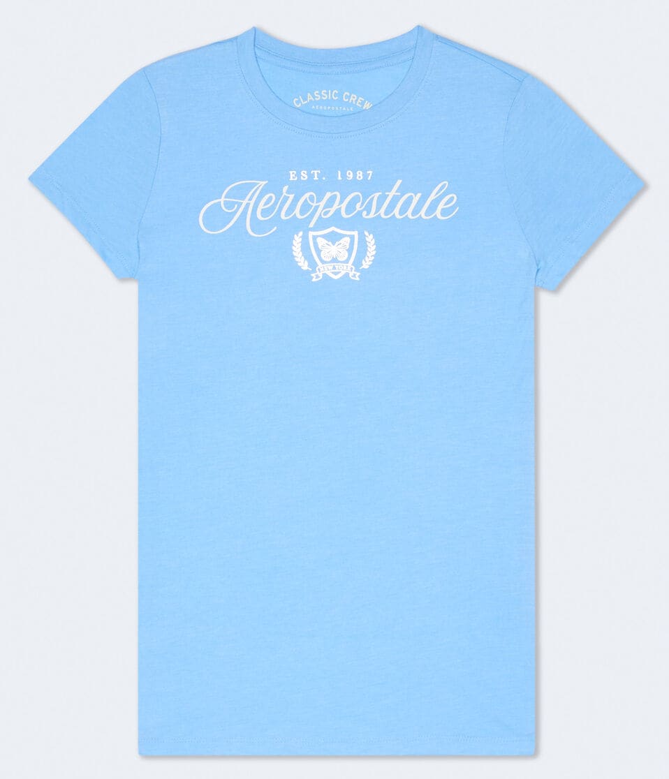 aéropostale Aeropostale Butterfly Laurels Foil Graphic Tee pearl blue