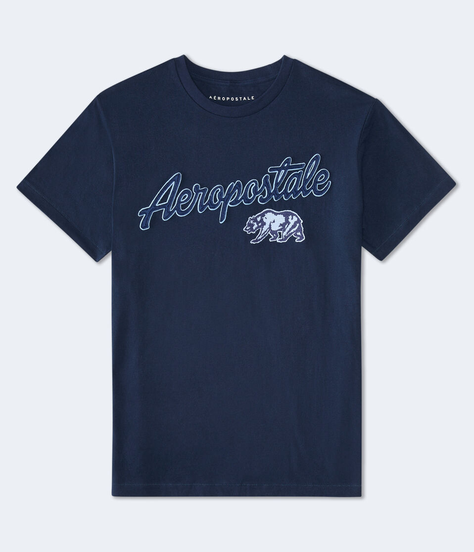 Aéropostale Aeropostale Cali Bear Appliqué Graphic Tee Cadet Navy