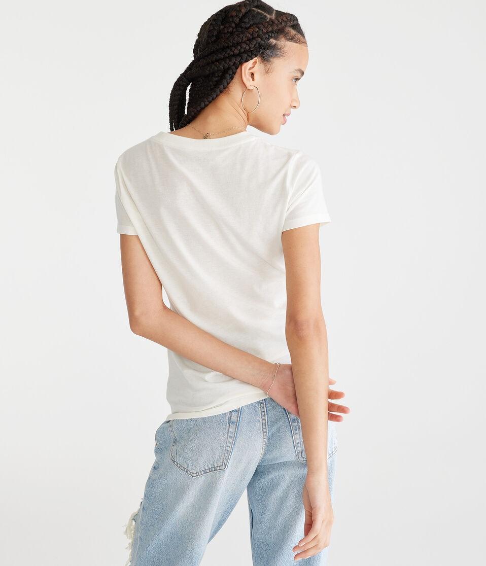 Aéropostale Aeropostale Cali Circle Appliqué Graphic Tee Cream