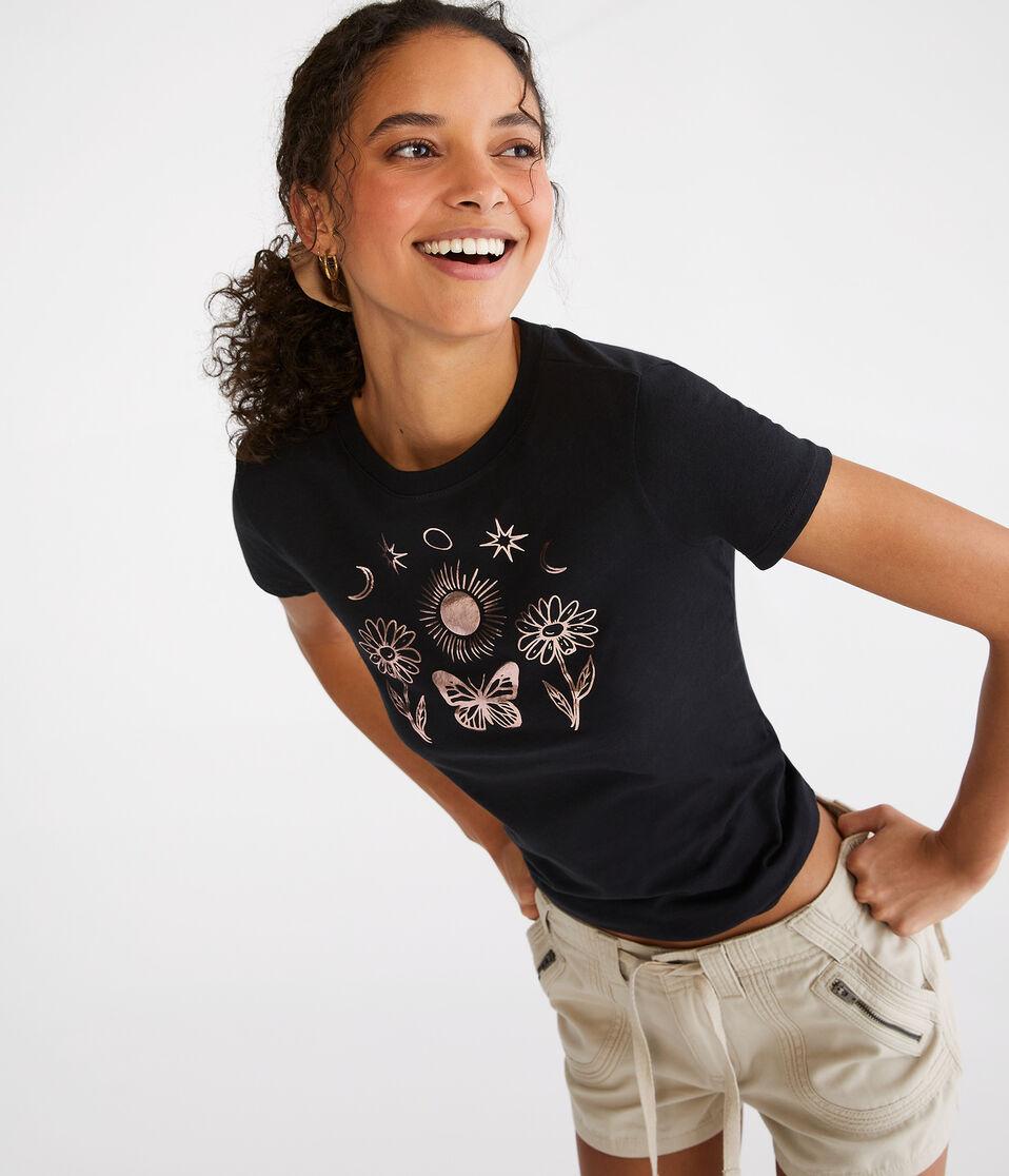 Aéropostale Celestial Nature Graphic Tee Black Fox