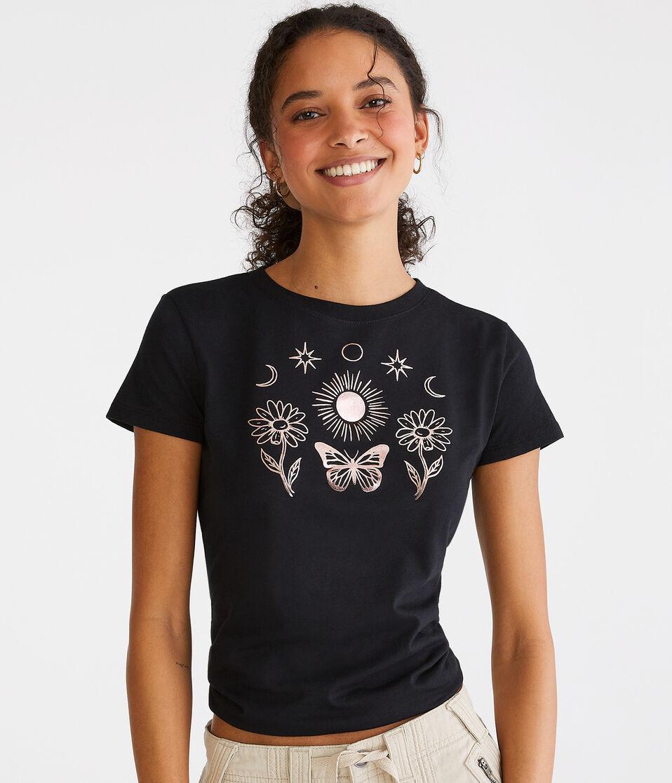 aéropostale Celestial Nature Graphic Tee black fox