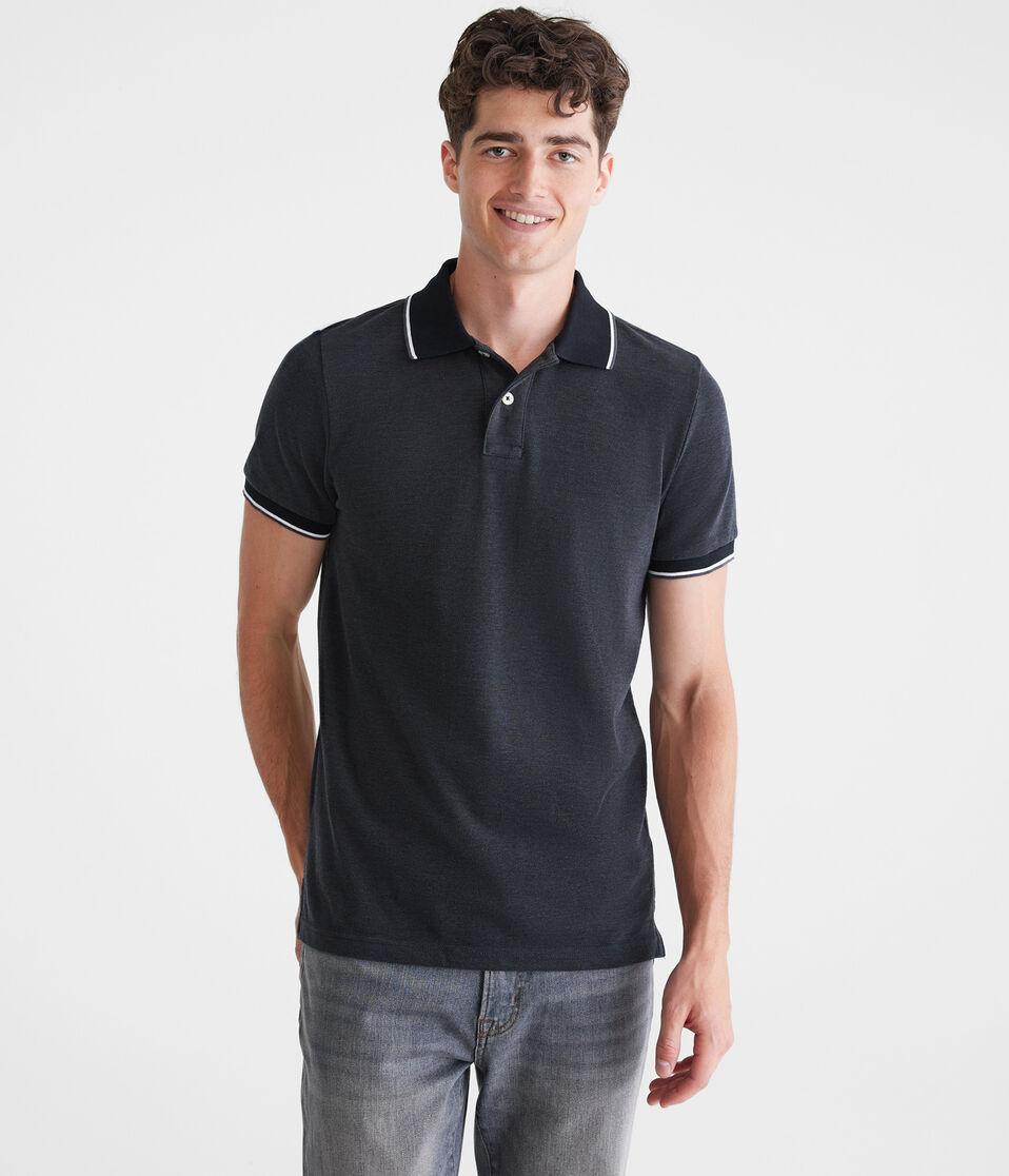 Aéropostale Contrast Tipped Piqué Polo Black Fox