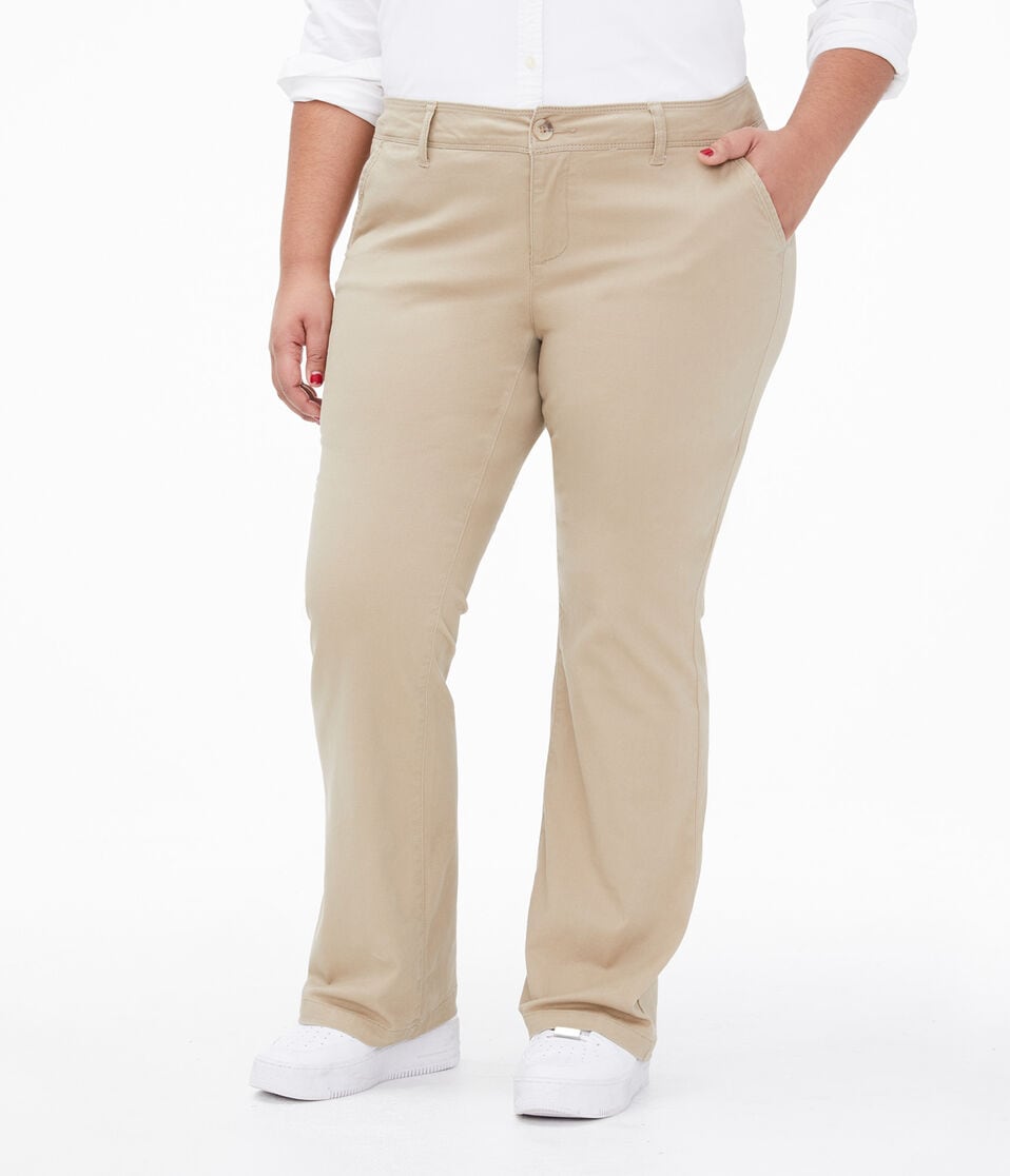 aéropostale Curvy Twill Uniform Pants summer tan