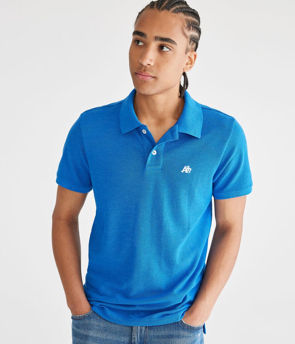 Aéropostale Eco A87 Logo Piqué Polo Atlantic Deep