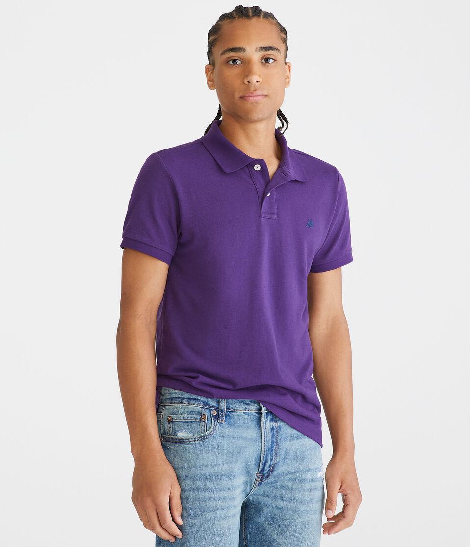 aéropostale Eco A87 Logo Piqué Polo red plum