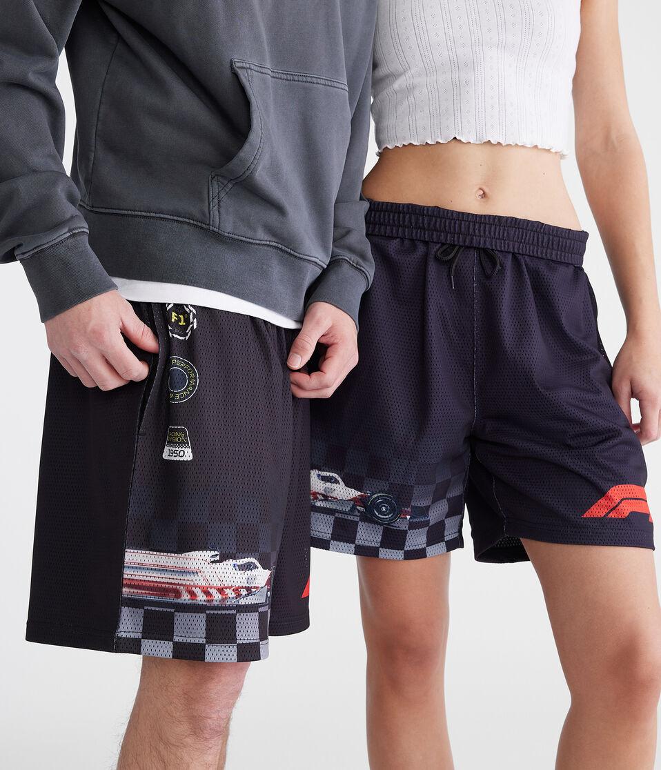 Aéropostale Formula 1® Racing Mesh Shorts 6" Black