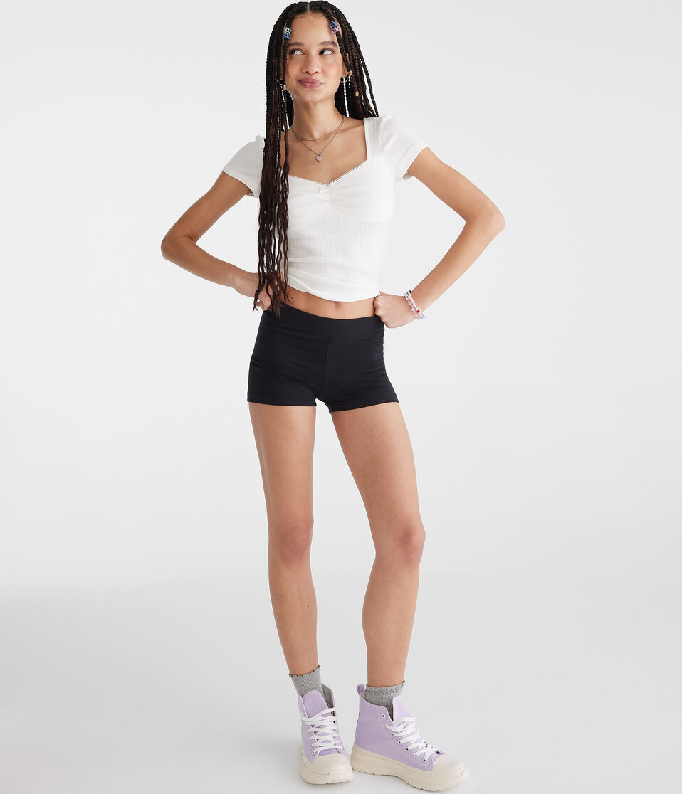 Aéropostale High-Rise Booty Shorts Black Fox