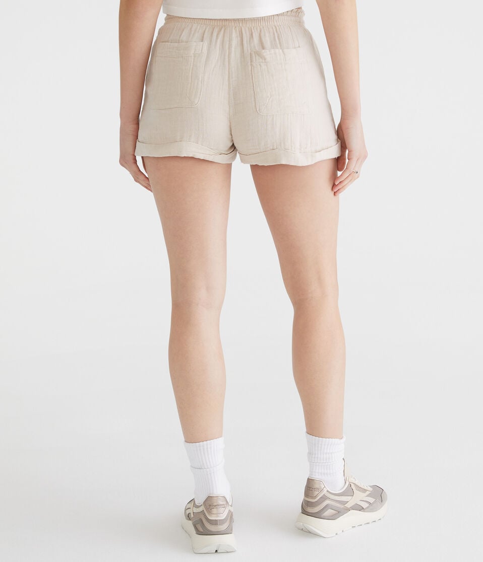 Aéropostale High-Rise Gauze Shorts Chateau Grey