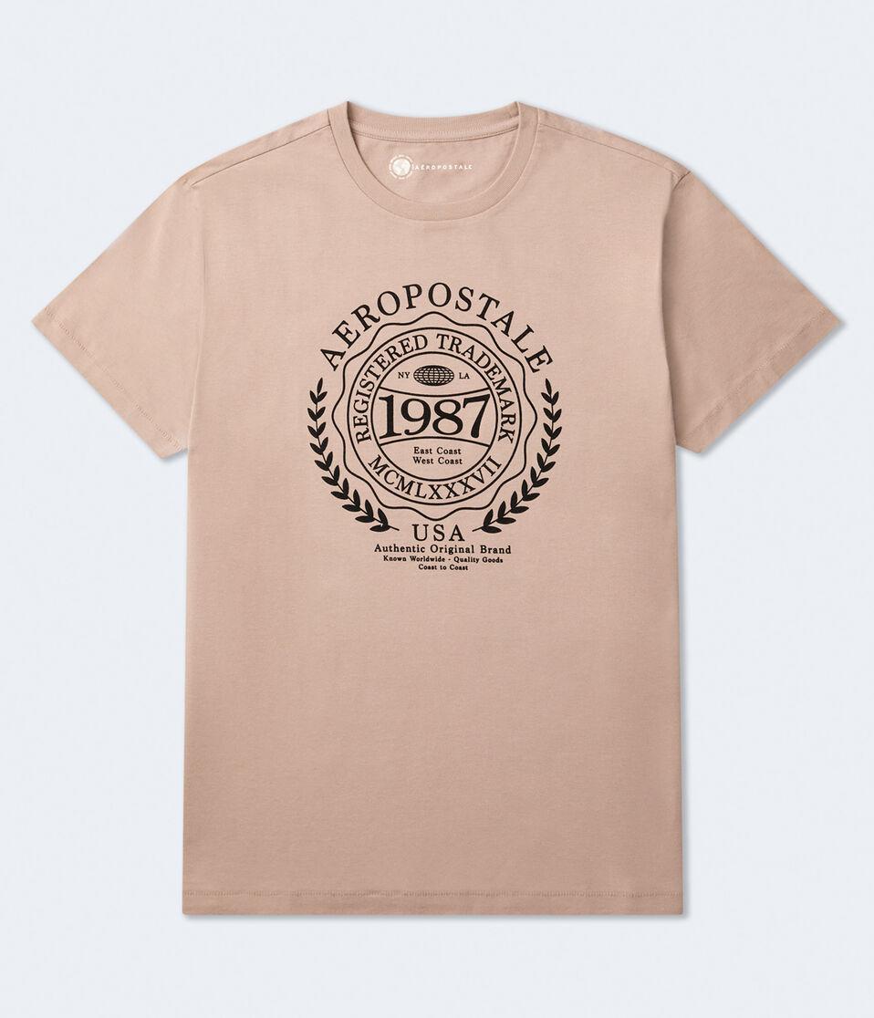 aéropostale Aeropostale Laurel Circle Flocked Graphic Tee camel