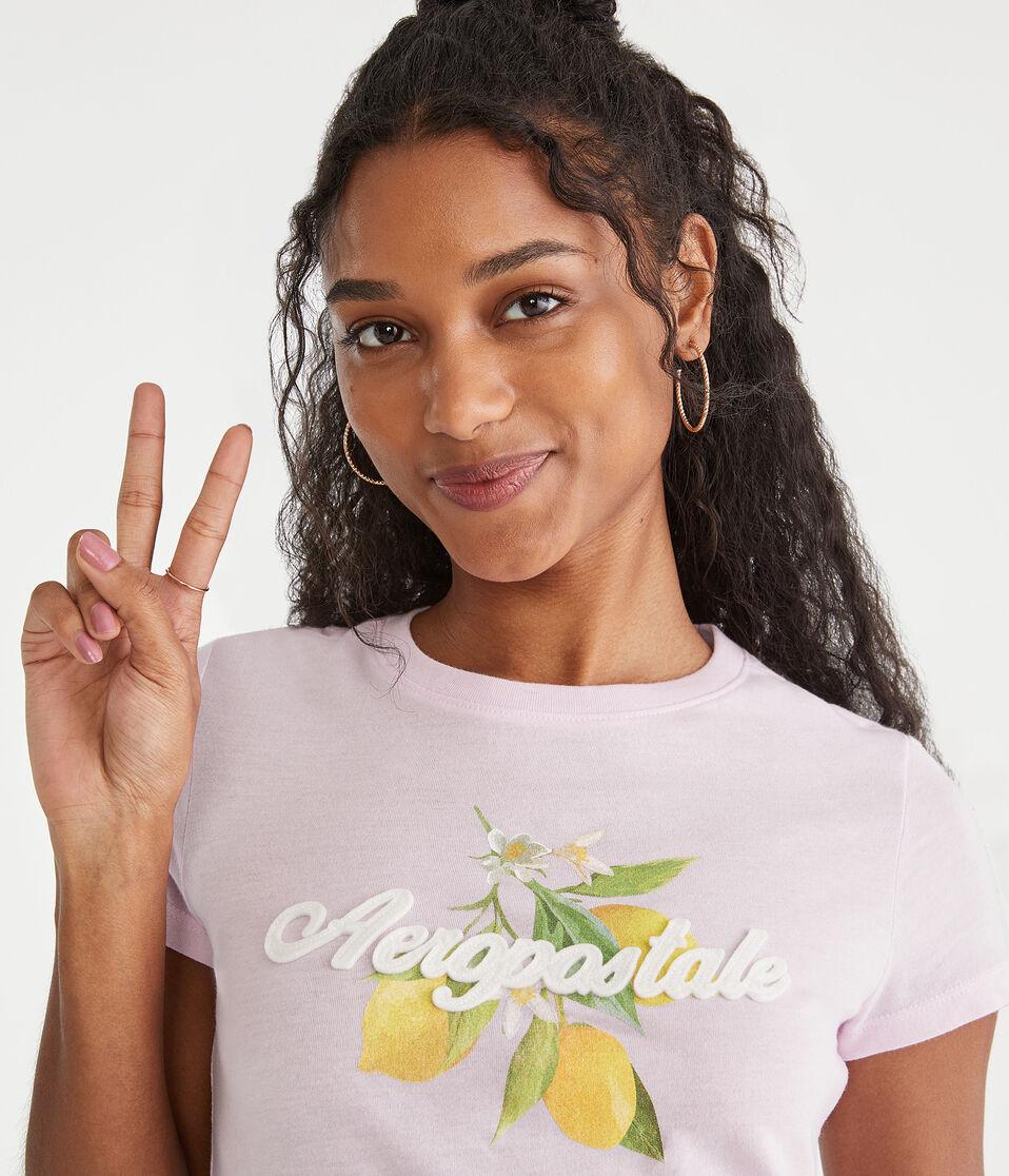 Aéropostale Aeropostale Lemons Appliqué Graphic Tee Fiesta Pink