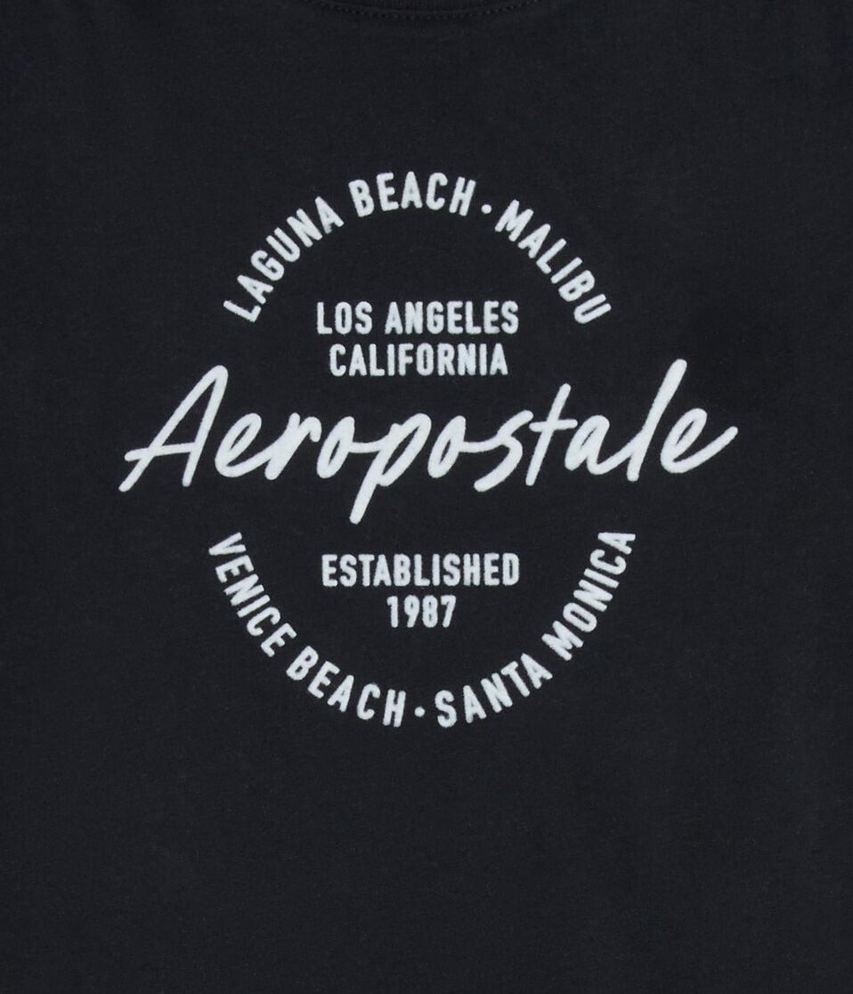 Aéropostale Aeropostale Los Angeles Flocked Graphic Tee Black Fox