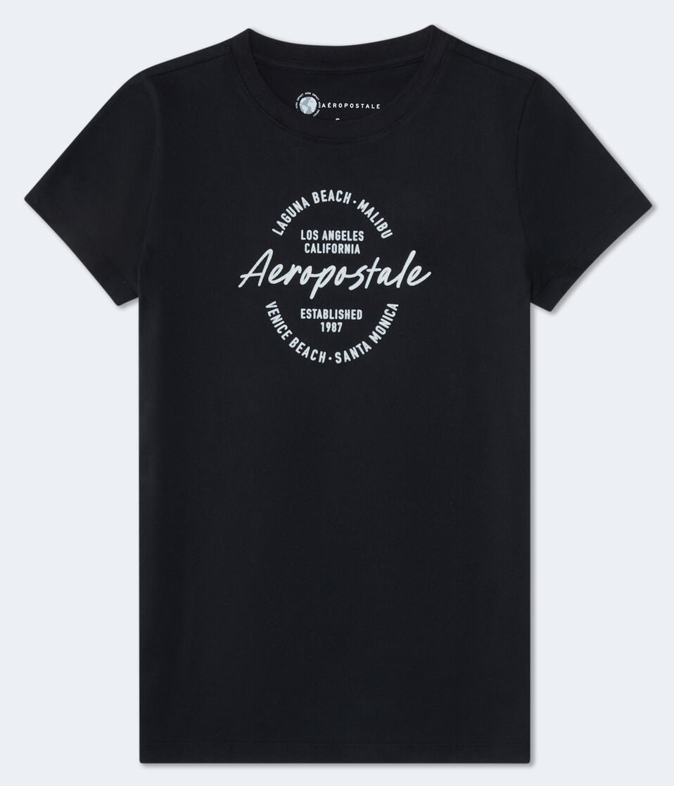 aéropostale Aeropostale Los Angeles Flocked Graphic Tee black fox