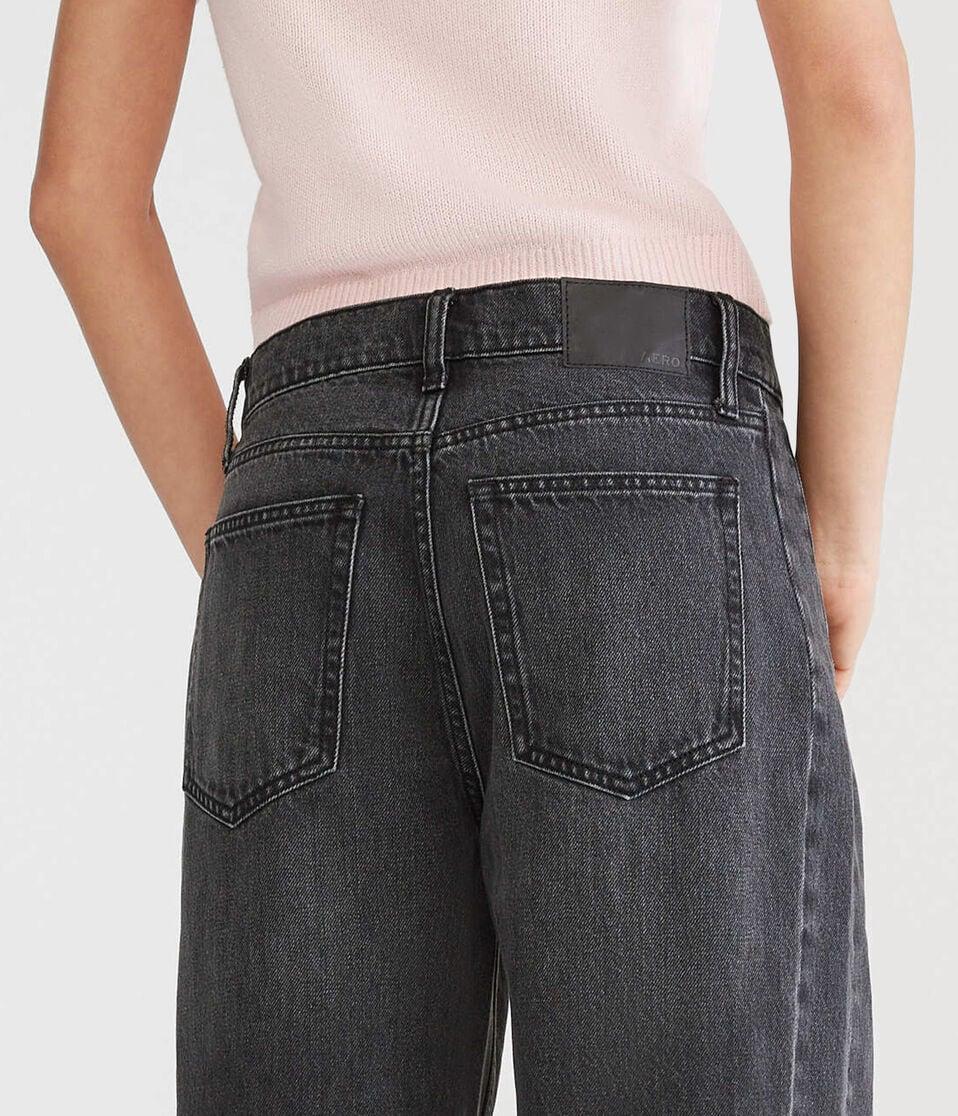 Aéropostale Mid-Rise Barrel Leg Jean Black
