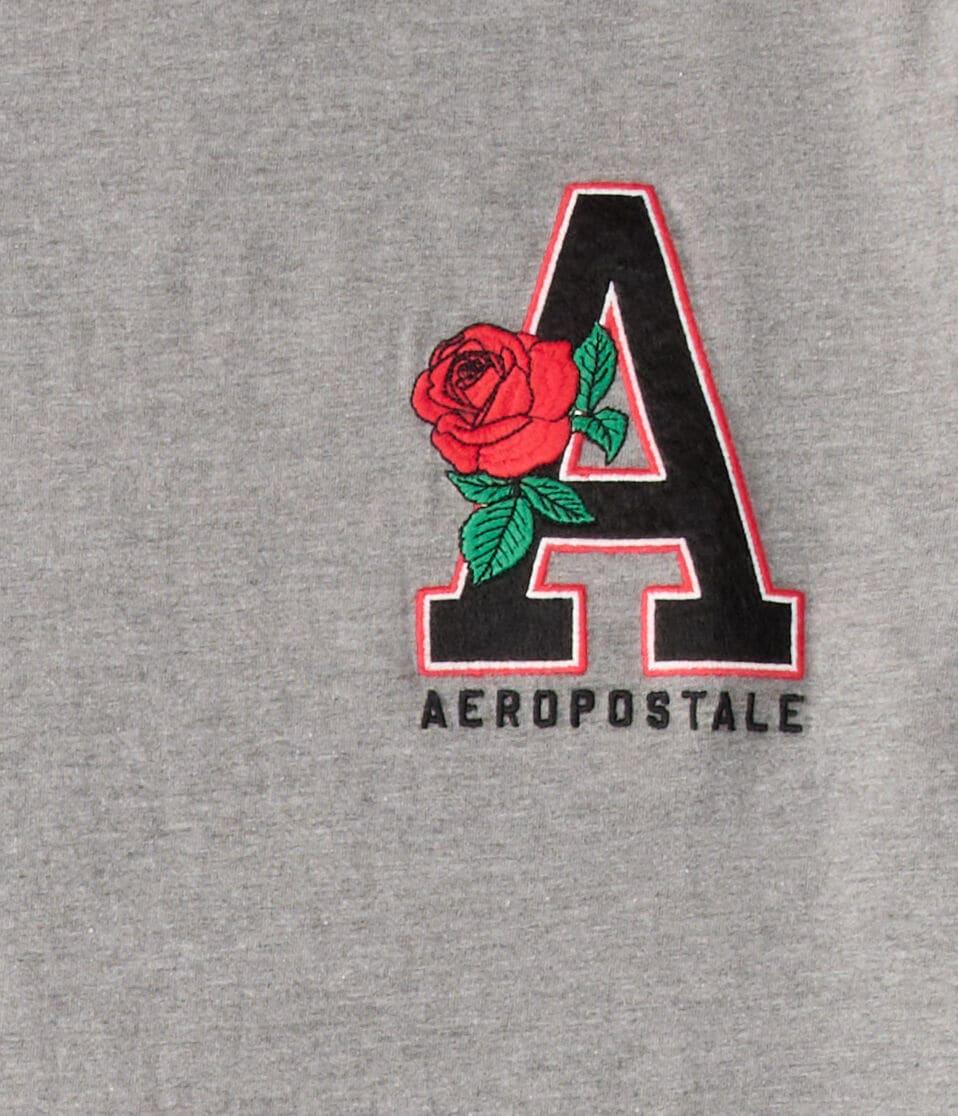 Aéropostale Aeropostale Rose Appliqué Graphic Tee Med Hthr Grey