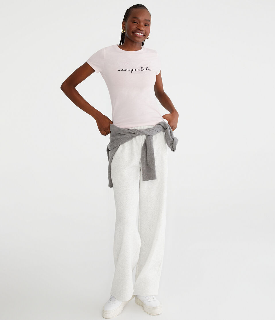 Aéropostale Aeropostale Script Butterfly Graphic Tee Peach Whip