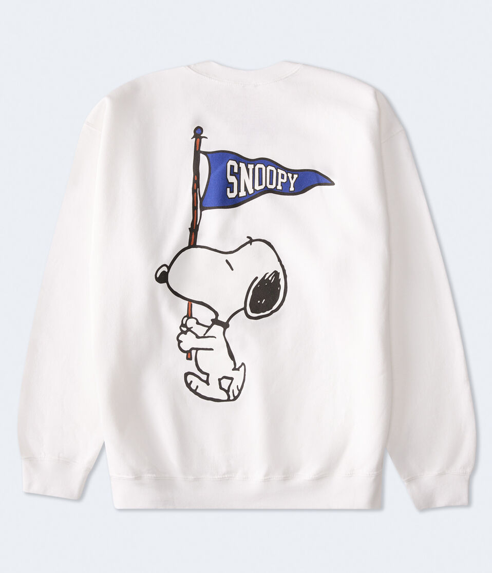 Aéropostale Snoopy Flag Crew Sweatshirt White