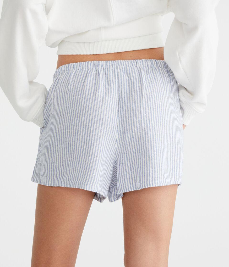 Aéropostale Striped Linen Boxer Shorts Colony Blue
